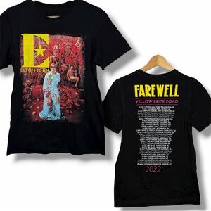 Elton John “Farewell Yellow Brick Road” 2022 Tour Graphic Tee Black Small